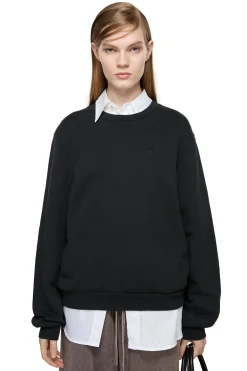 Genser|Genser<Acne Crew Neck Fleece Sweater Face Genser Sort