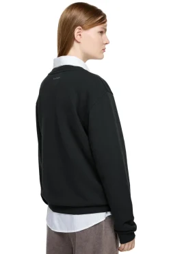 Genser|Genser<Acne Crew Neck Fleece Sweater Face Genser Sort