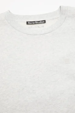 Genser|Genser<Acne Crew Neck Fleece Sweater Face Genser Lysegrå