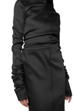 Kjole<Acne Draped Dress Kjole Sort