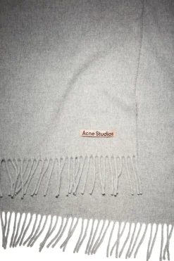 Tilbehør<Acne Fringe Wool Scarf Skjerf Lys Grå Melert