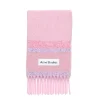 Tilbehør<Acne Fringed Scarf Logo Skjerf Rosa Mønster