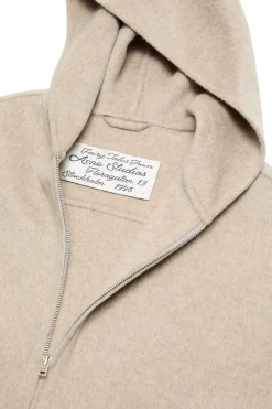 Jakke<Acne Hooded Cashmere Jacket Jakke Beige