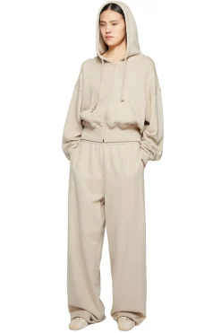 Bukser<Acne Logo Sweatpants Bukse Beige Grå