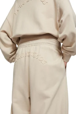 Bukser<Acne Logo Sweatpants Bukse Beige Grå