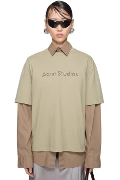 T-Shirt|T-Shirt<Acne Logo Tee T-shirt Sand
