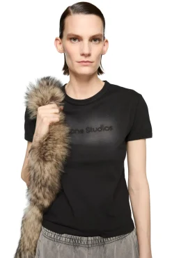 T-Shirt<Acne Logo T-shirt - Fitted Fit T-shirt Mørkegrå