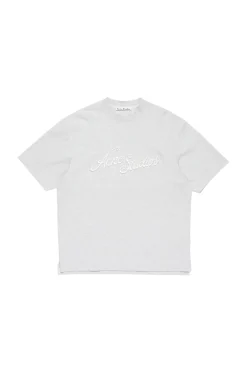 T-Shirt|T-Shirt<Acne Logo T-Shirt - Relaxed Fit T-shirt Lysegrå