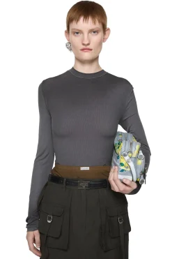 Genser<Acne Long sleeve t-shirt Genser Mørkegrå