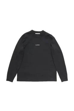 Genser|Genser<Acne New Logo Longsleeve Genser Vasket Sort