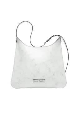 Acne|Veske<Acne Platt Shoulder Bag Veske Hvit Mønster