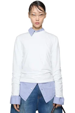 Genser|Genser<Acne Regular Fit Face Long Sleeve Genser Hvit