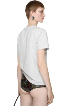 T-Shirt|T-Shirt<Acne Regular Fit Face T-shirt T-shirt Lys Grå Melert