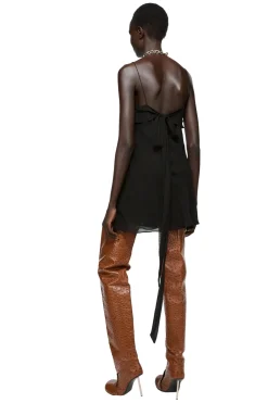 Kjole<Acne Silk Dress Kjole Sort