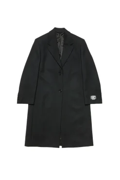 Jakke<Acne Single-Breasted Wool Coat Jakke Sort