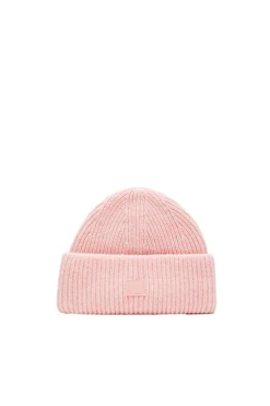 Tilbehør|Hodeplagg<Acne Small Face Logo Beanie Lue Lyserosa