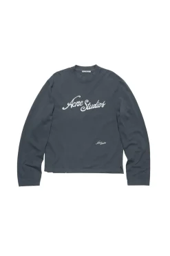 Genser|Genser<Acne T-shirt Logo - Relaxed Fit Genser Marine