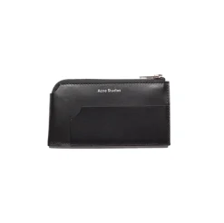 Tilbehør<Acne WALLET LEATHER BLACK Lommebok Sort