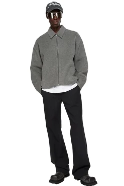 Jakke<Acne Wool Zipper Jacket Jakke Grå