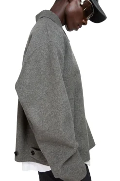 Jakke<Acne Wool Zipper Jacket Jakke Grå