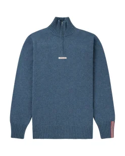Genser<Amundsen Deck Half Zip Mens Genser Melert Blå