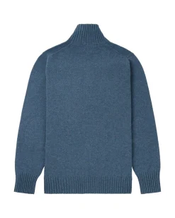 Genser<Amundsen Deck Half Zip Mens Genser Melert Blå