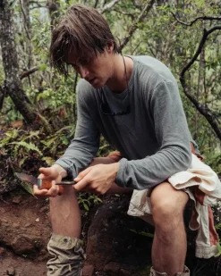 Genser<Amundsen Formula Long Sleeve Mens Genser Gråblå