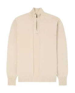 Genser<Amundsen Lascar Half Zip Mens Genser Ecru