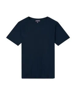 T-Shirt<Amundsen Linen Tee Mens T-shirt Mørkeblå