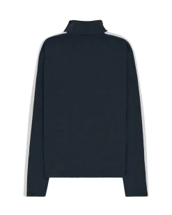 Genser<Amundsen 5Mila Half Zip Mens Stripe Genser Marine Faded Navy/Stripe