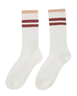 Tilbehør<Amundsen Oslo Crew Socks Sokker Multi White/Peony Pink