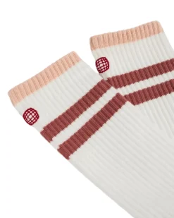Tilbehør<Amundsen Oslo Crew Socks Sokker Multi White/Peony Pink