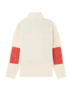 Genser<Amundsen Vagabond Cord Fleece Mens Genser Hvit Og Rød