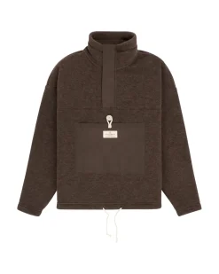 Genser<Amundsen V-Bond Waxed Fleece Womens Genser Mørkebrun