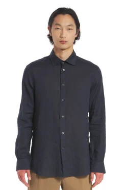 Skjorte<Barena Venezia Camicia Pavan S Telino Skjorte Mørkeblå