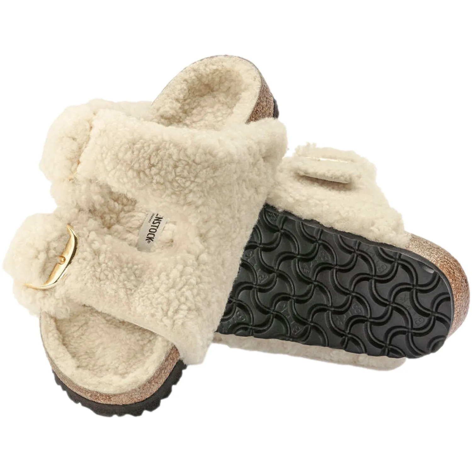 Sko<Birkenstock Arizona Big Buckle Teddy Narrow Sko Off-White