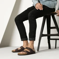 Sko<Birkenstock Arizona Oiled Leather Narrow Habana Sko Mørkebrun