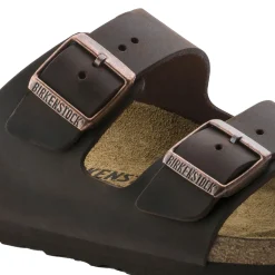 Sko<Birkenstock Arizona Oiled Leather Narrow Habana Sko Mørkebrun