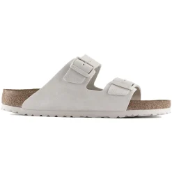 Sko<Birkenstock Arizona Suede Leather Narrow Antique White Sko Hvit
