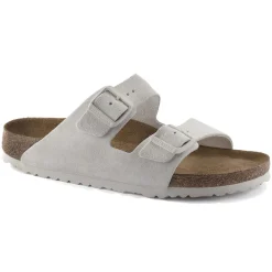 Sko<Birkenstock Arizona Suede Leather Narrow Antique White Sko Hvit