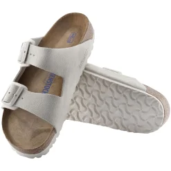 Sko<Birkenstock Arizona Suede Leather Narrow Antique White Sko Hvit