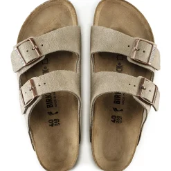 Sko<Birkenstock Arizona Suede Regular Taupe Sko Taupe