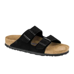 Sko<Birkenstock Arizona Suede Leather Narrow Sko Sort