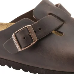 Sko<Birkenstock Boston Natural Leather Narrow Oiled Habana Sko Mørkebrun
