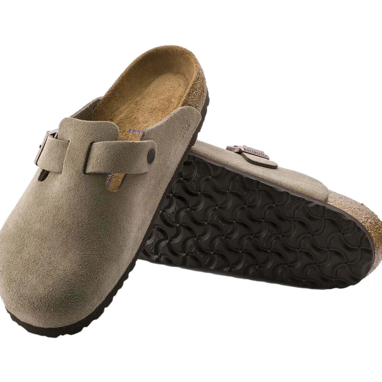 Sko<Birkenstock Boston SFB Suede Narrow Taupe Sko Taupe