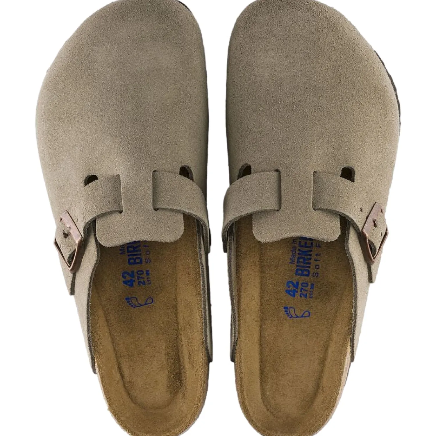 Sko<Birkenstock Boston SFB Suede Narrow Taupe Sko Taupe
