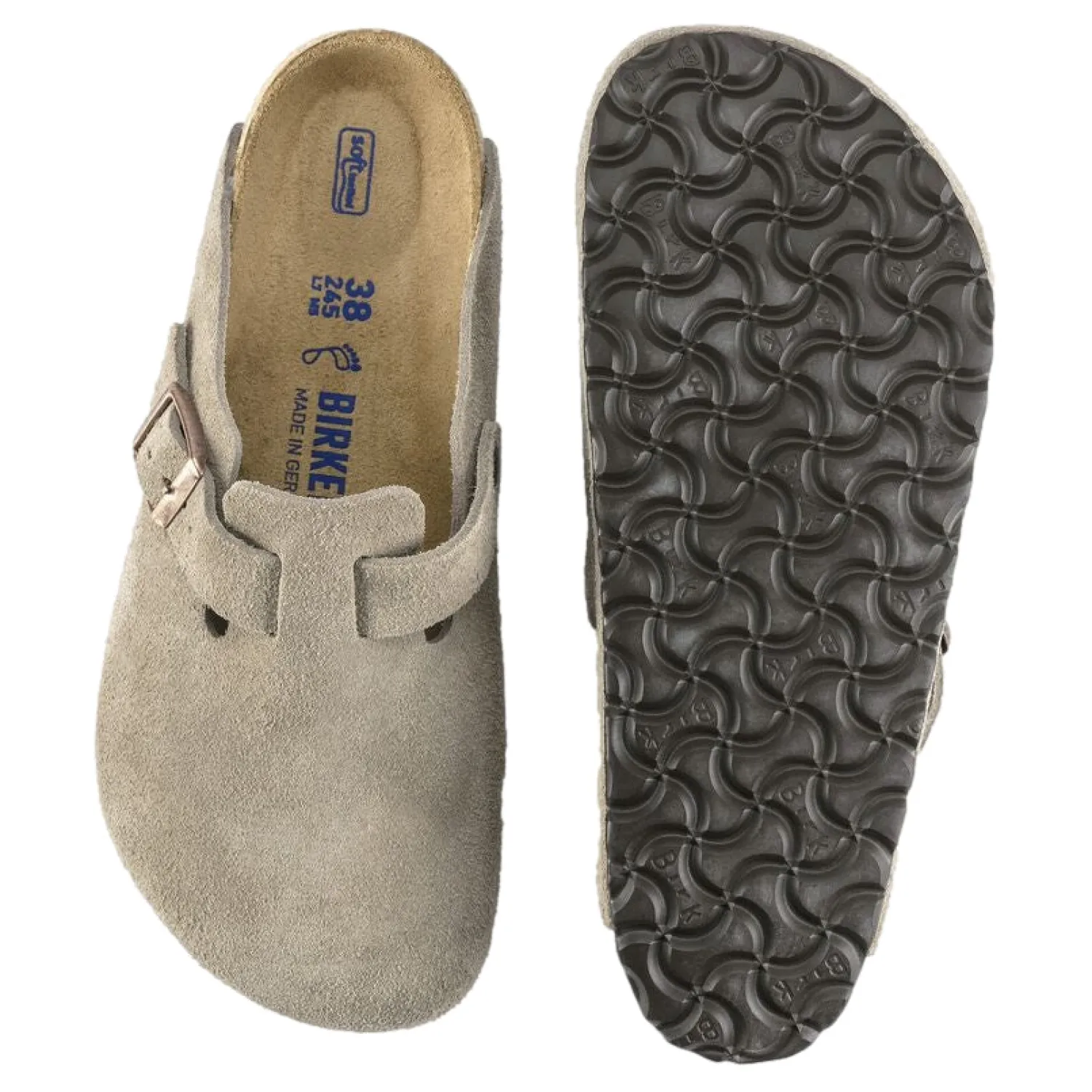 Sko<Birkenstock Boston SFB Suede Narrow Taupe Sko Taupe