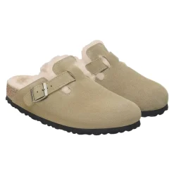 Sko<Birkenstock Boston Shearling Narrow Taupe Sko Beige