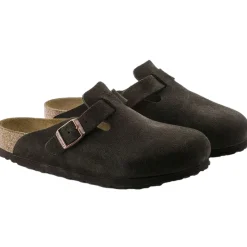 Sko<Birkenstock Boston Suede Narrow Mocca Sko Brun