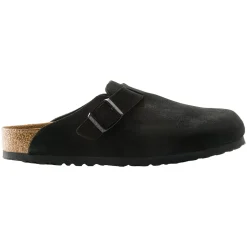 Sko<Birkenstock Boston Suede Narrow Black Sko Sort